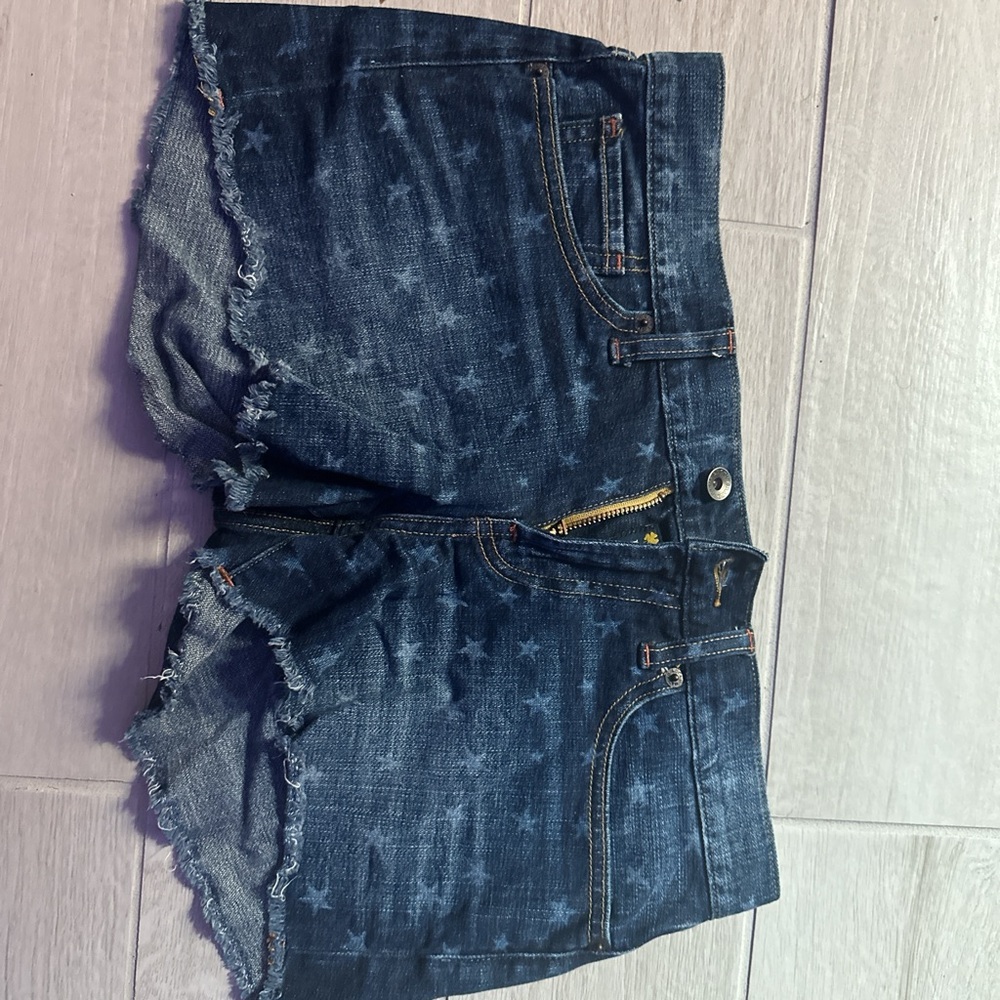 Lucky Brand Blue Jean Shorts Distressed Frayed Hem